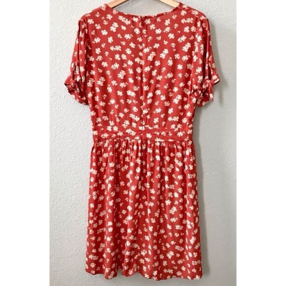 Madewell Button-Front Tie-Sleeve Retro Dress in Happy Hibiscus Size 6 / NWOT - Picture 5 of 7